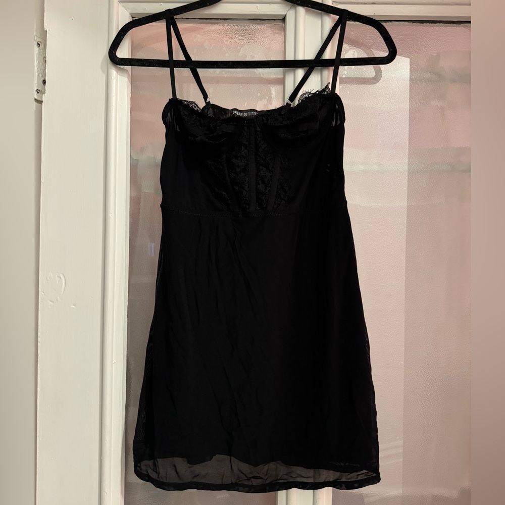 Urban Outfitters Black Corset Strap Dress
